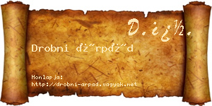 Drobni Árpád névjegykártya