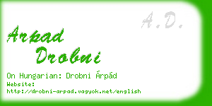 arpad drobni business card